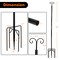 String Light Poles 2 Pack Outdoor Metal Poles with Top Arc Hook and 5-Prong Base